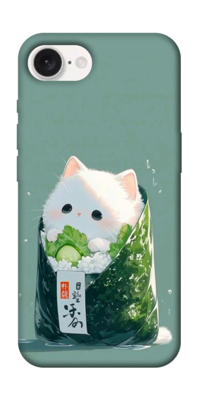 Чехол itsPrint Cat onigiri для Apple iPhone 16e (6.1"), еда, купить оптом с доставкой