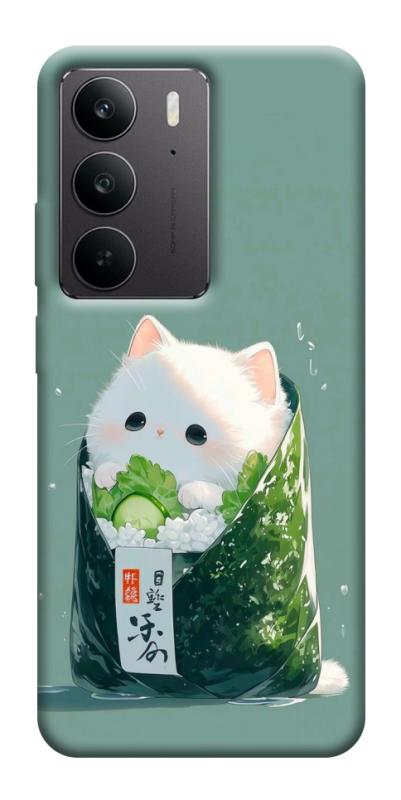 Чехол itsPrint Cat onigiri для Realme C75, еда, купить оптом с доставкой
