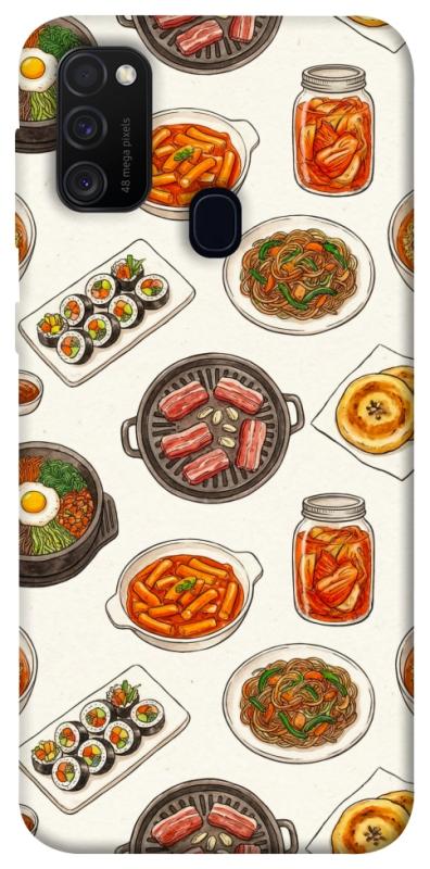 Чехол itsPrint Korean food для Samsung Galaxy M30s / M21, еда, купить оптом с доставкой
