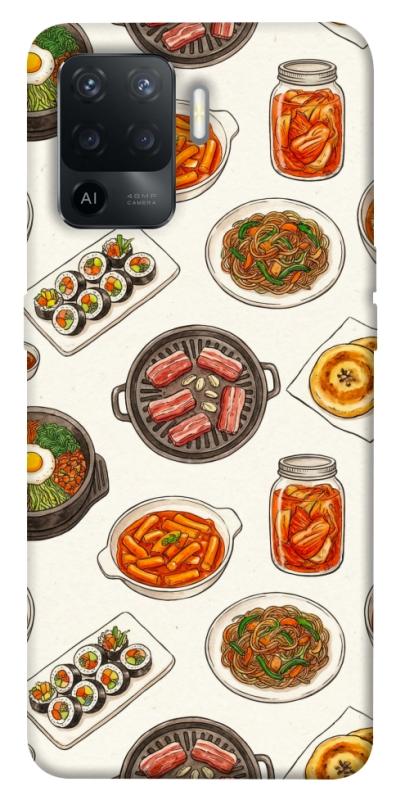 Чехол itsPrint Korean food для Oppo Reno 5 Lite, еда, купить оптом с доставкой