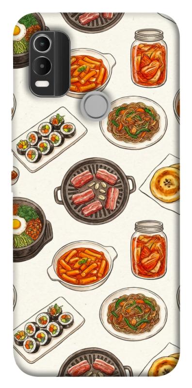 Чехол itsPrint Korean food для Nokia C21 Plus, еда, купить оптом с доставкой