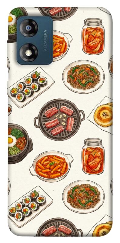 Чехол itsPrint Korean food для Motorola Moto E13, еда, купить оптом с доставкой