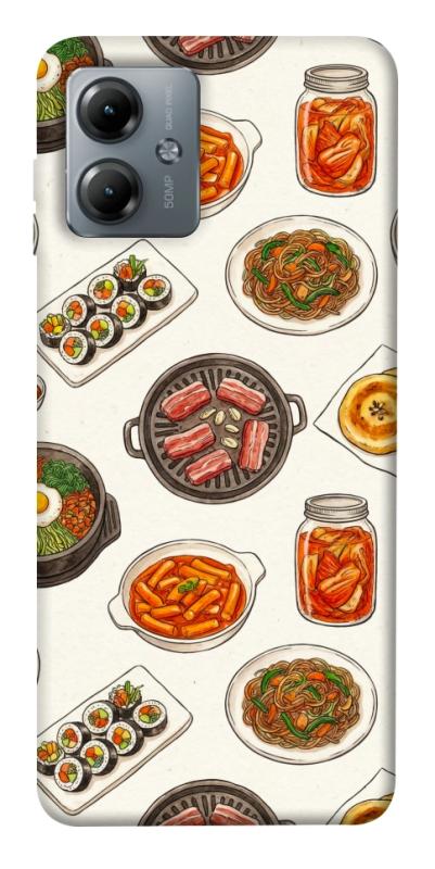 Чехол itsPrint Korean food для Motorola Moto G14, еда, купить оптом с доставкой