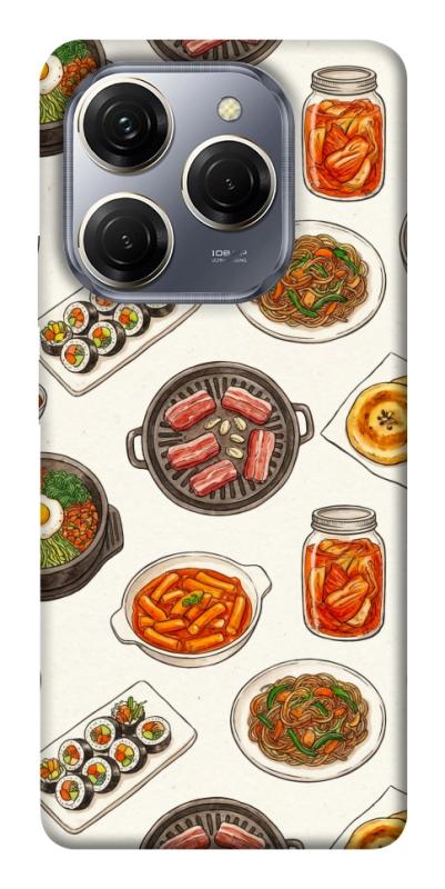 Чехол itsPrint Korean food для TECNO Spark 20 Pro, еда, купить оптом с доставкой