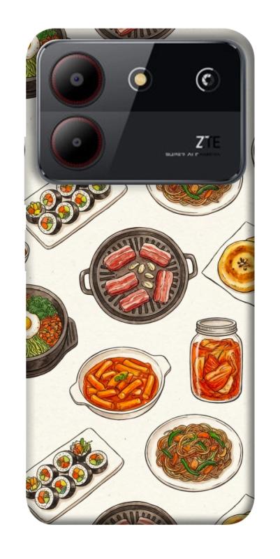 Чехол itsPrint Korean food для ZTE Blade A54 4G, еда, купить оптом с доставкой