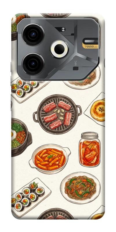 Чехол itsPrint Korean food для TECNO Pova 6 Neo (LI6), еда, купить оптом с доставкой