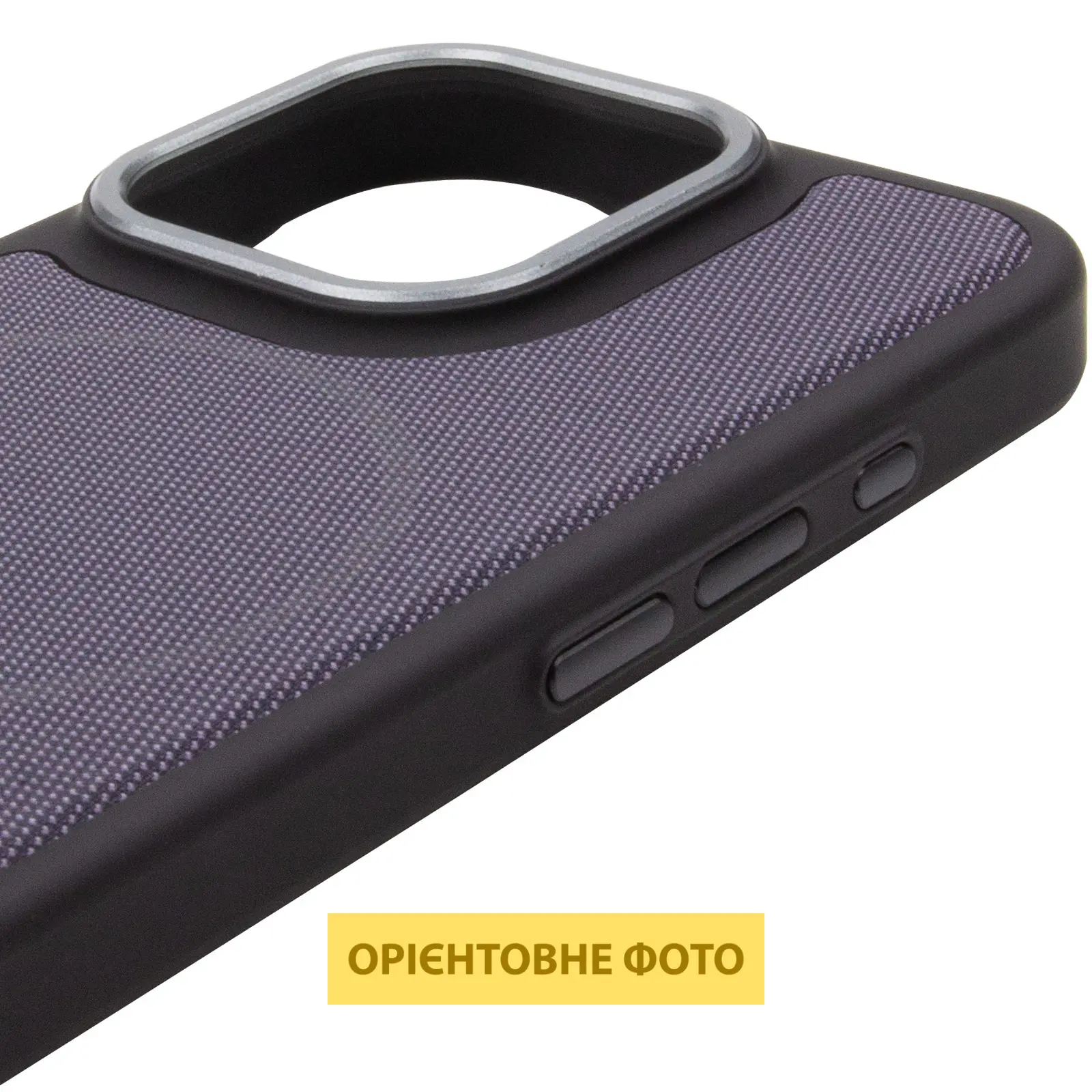 Чехол PC Textile Hybrid with Magnetic Fit для Apple iPhone 15 Pro (6.1"), Black / Purple 3, Ткань, купить оптом с доставкой