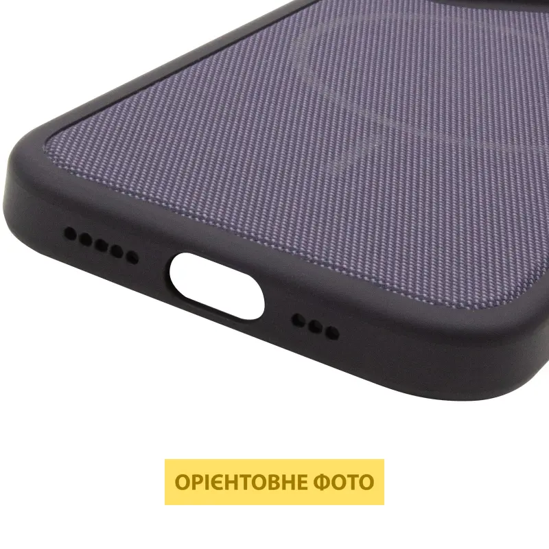Чехол PC Textile Hybrid with Magnetic Fit для Apple iPhone 15 Pro (6.1"), Black / Purple 4, Ткань, купить оптом с доставкой
