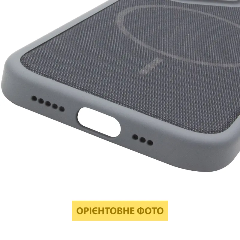 Чехол PC Textile Hybrid with Magnetic Fit для Apple iPhone 15 Pro (6.1"), Grey / Black 4, Ткань, купить оптом с доставкой
