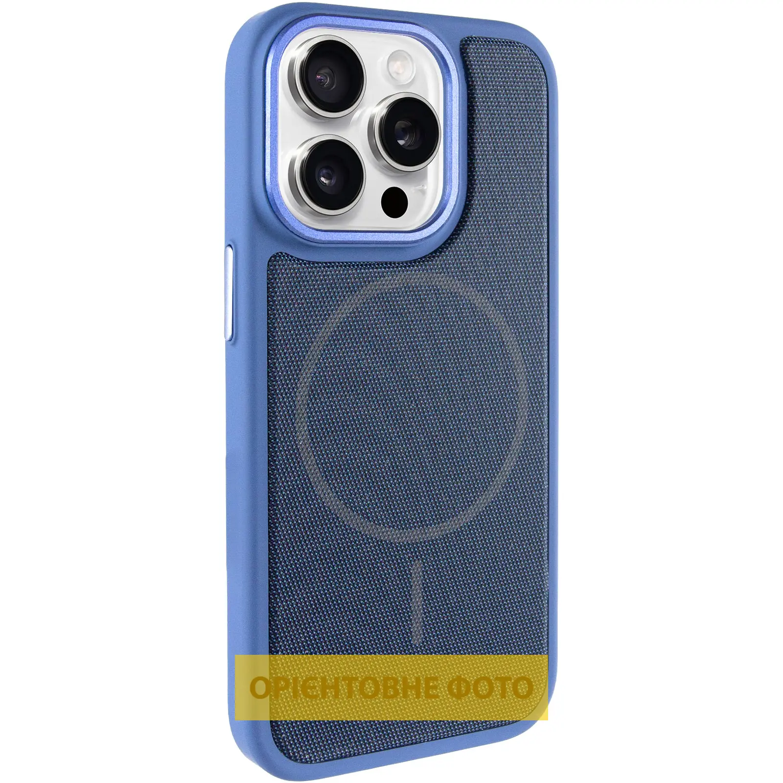 Чехол PC Textile Hybrid with Magnetic Fit для Apple iPhone 15 Pro (6.1"), Blue, Ткань, купить оптом с доставкой