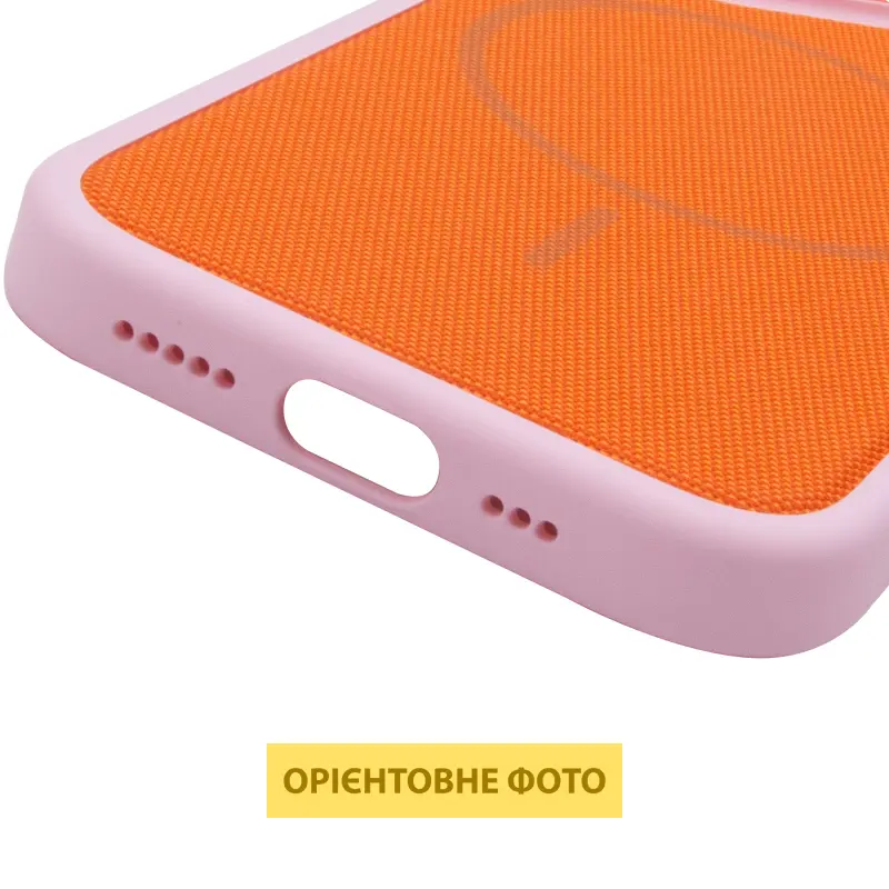 Чехол PC Textile Hybrid with Magnetic Fit для Apple iPhone 15 Pro (6.1"), Pink / Orange 5, Ткань, купить оптом с доставкой