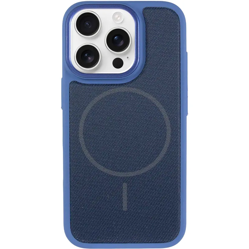 Чохол PC Textile Hybrid with Magnetic Fit для Apple iPhone 15 Pro Max (6.7"), Blue 1, Тканина, купити оптом з доставкою