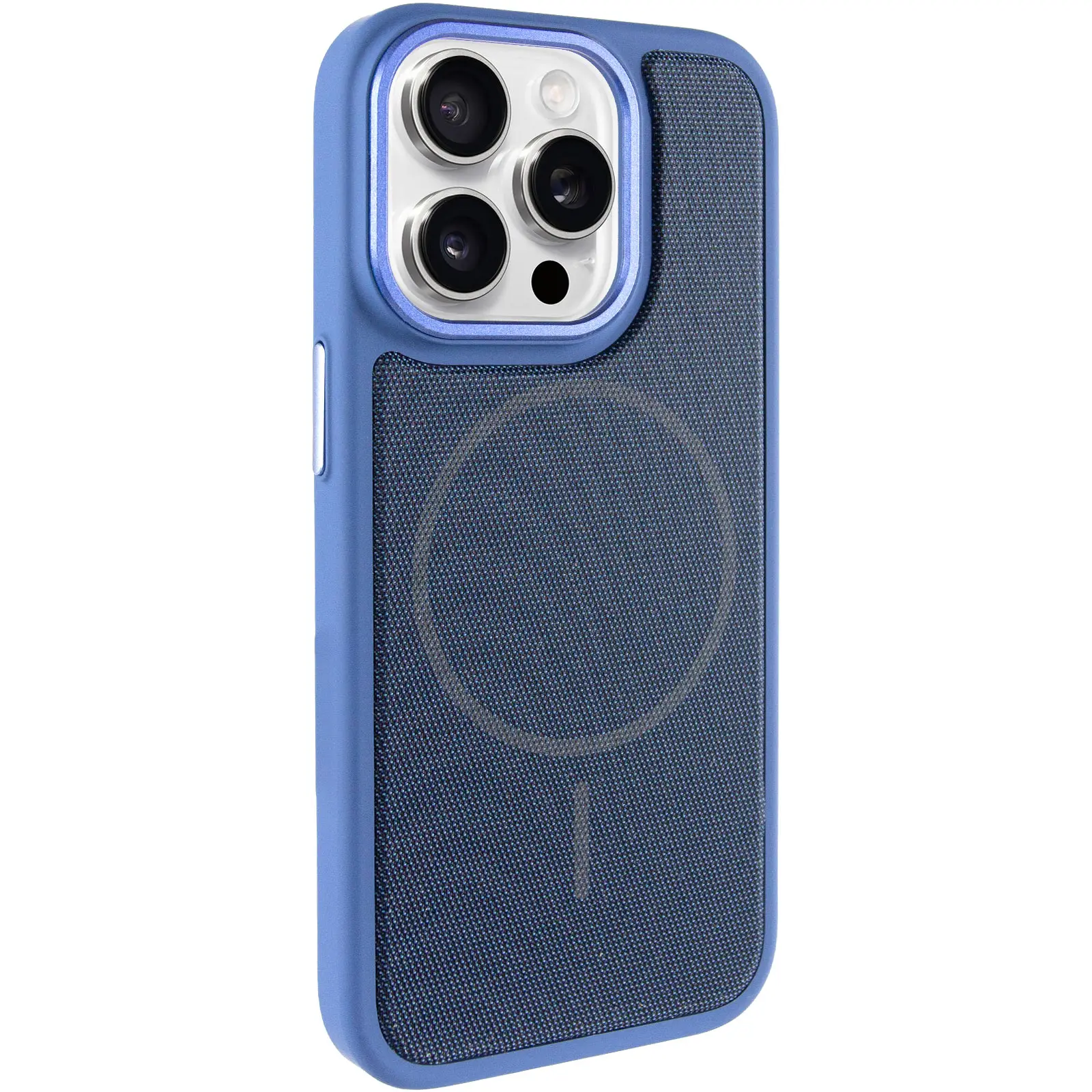 Чохол PC Textile Hybrid with Magnetic Fit для Apple iPhone 15 Pro Max (6.7"), Blue, Тканина, купити оптом з доставкою