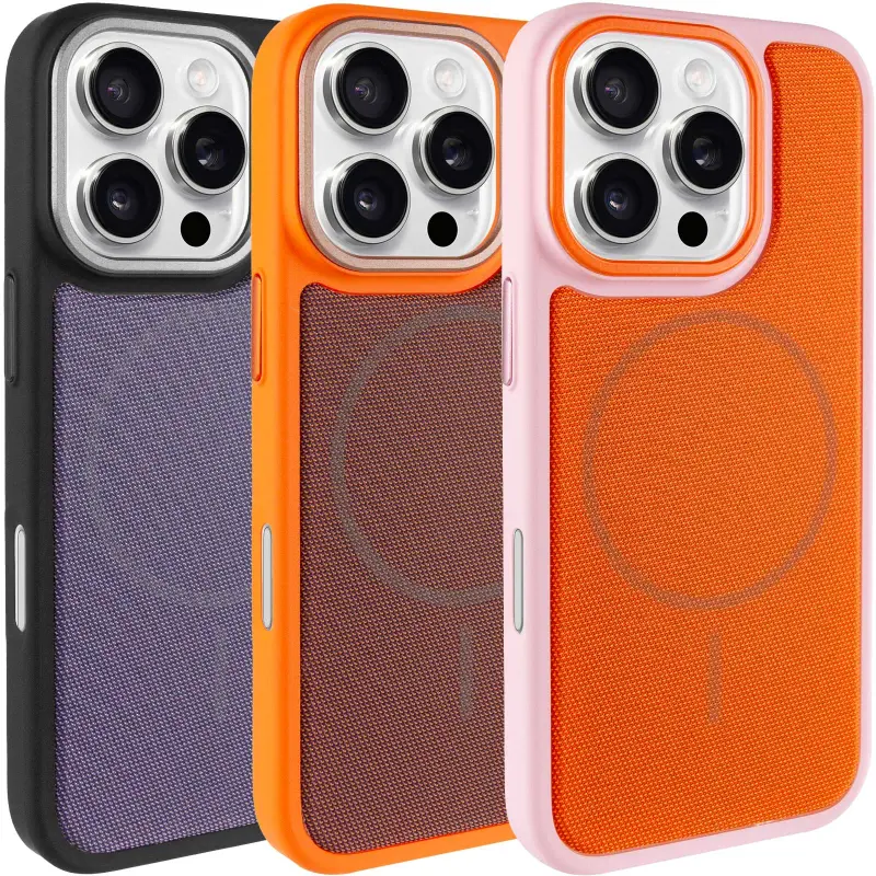 Чехол PC Textile Hybrid with Magnetic Fit для Apple iPhone 16 Pro (6.3"), Ткань, купить оптом с доставкой
