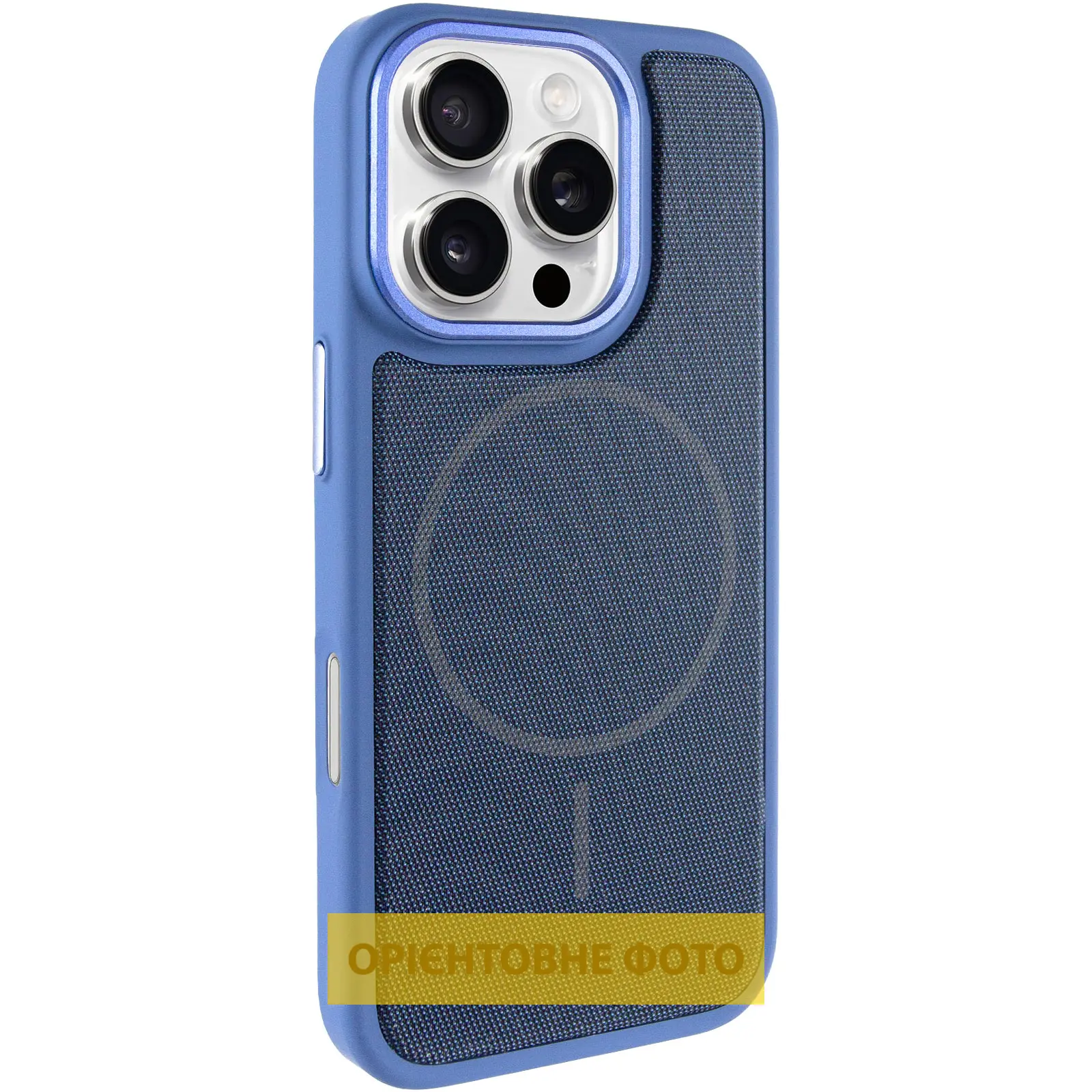 Чехол PC Textile Hybrid with Magnetic Fit для Apple iPhone 16 Pro (6.3"), Blue, Ткань, купить оптом с доставкой