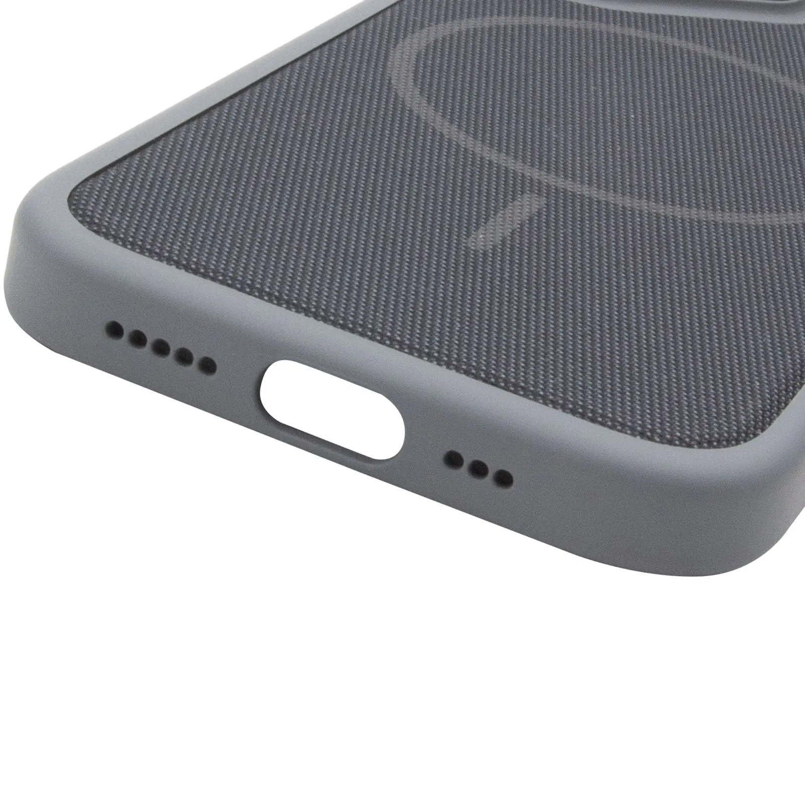 Чехол PC Textile Hybrid with Magnetic Fit для Apple iPhone 16 Pro (6.3"), Grey / Black 4, Ткань, купить оптом с доставкой