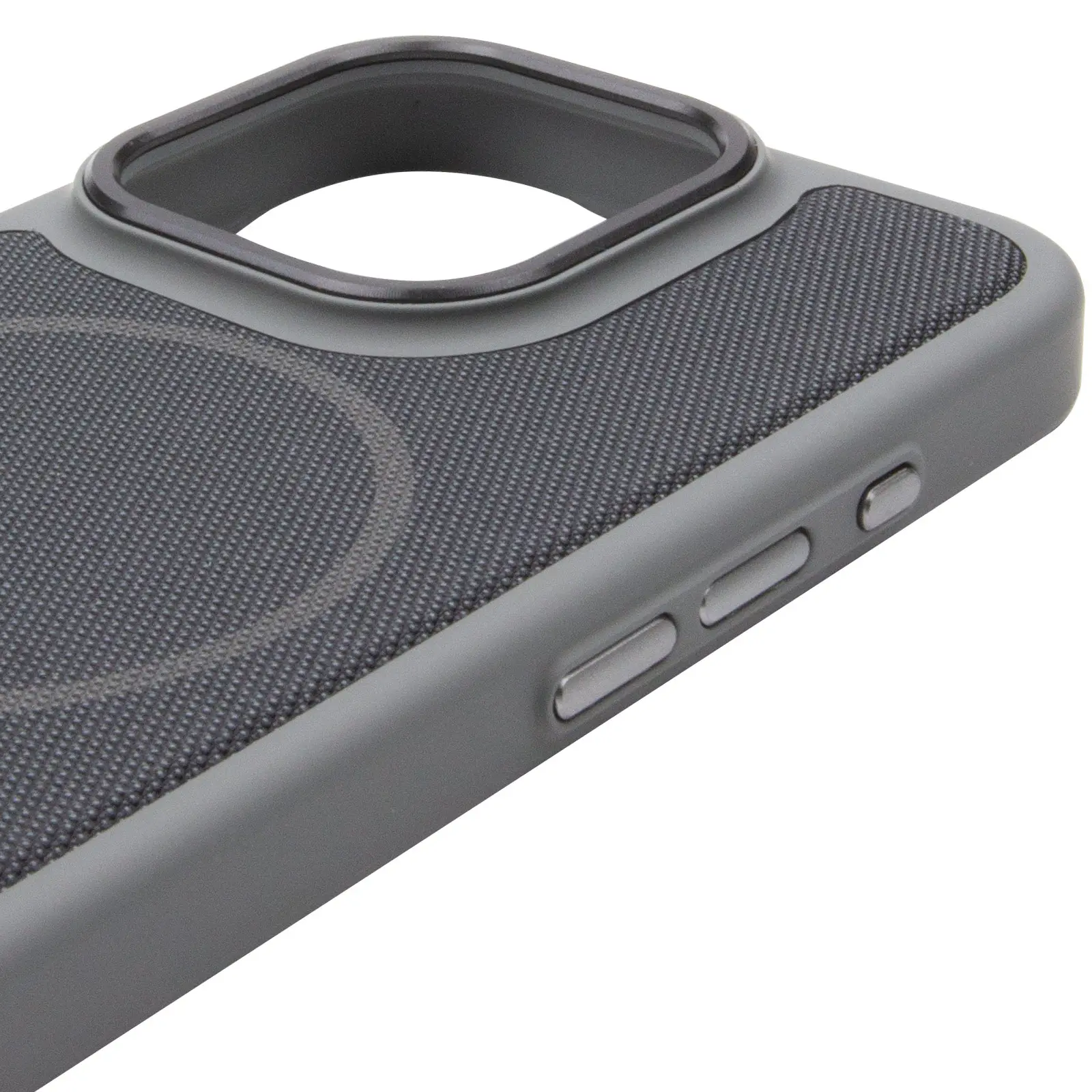 Чехол PC Textile Hybrid with Magnetic Fit для Apple iPhone 16 Pro Max (6.9"), Grey / Black 3, Ткань, купить оптом с доставкой