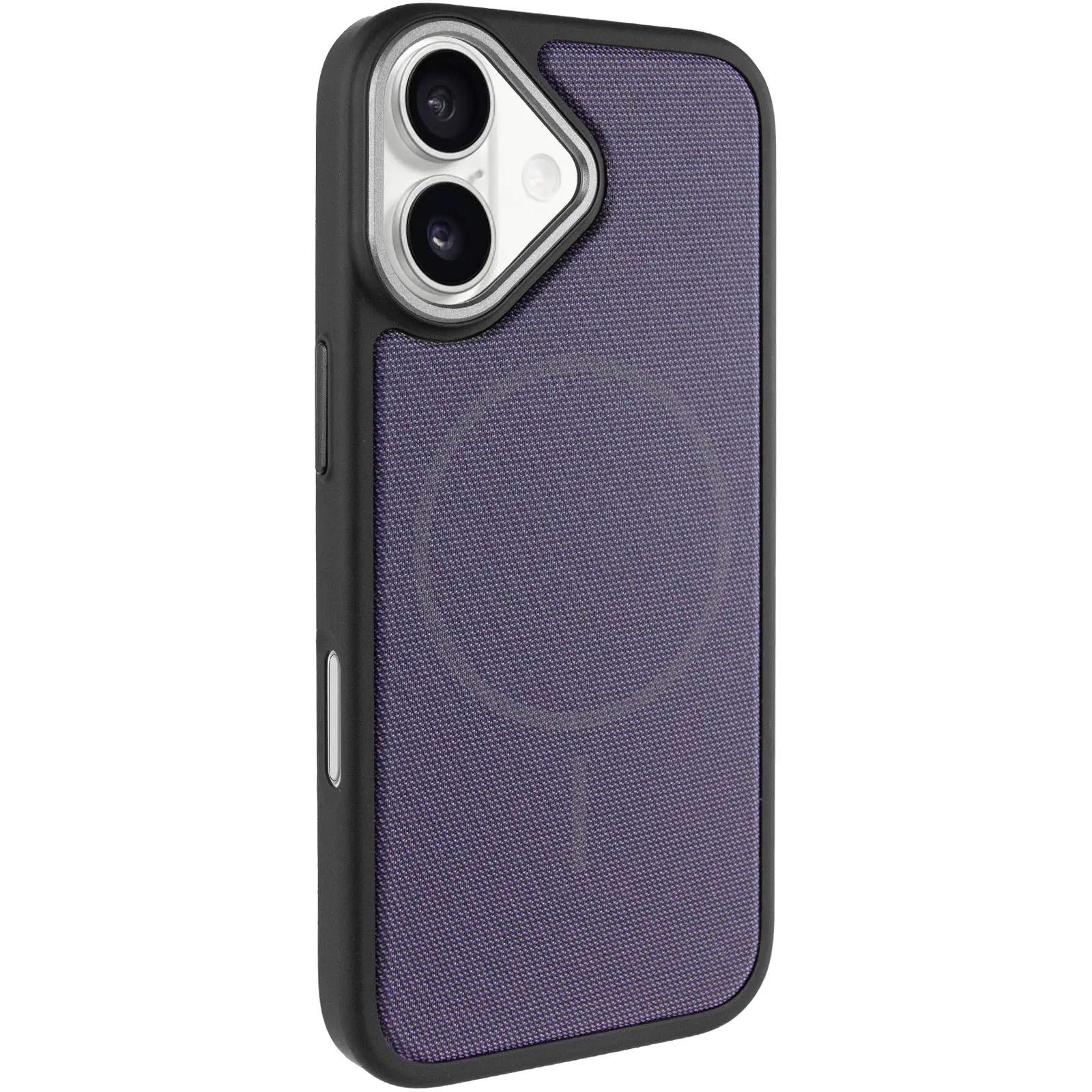 Чохол PC Textile Hybrid with Magnetic Fit для Apple iPhone 17 (6.3"), Black / Purple, Тканина, купити оптом з доставкою