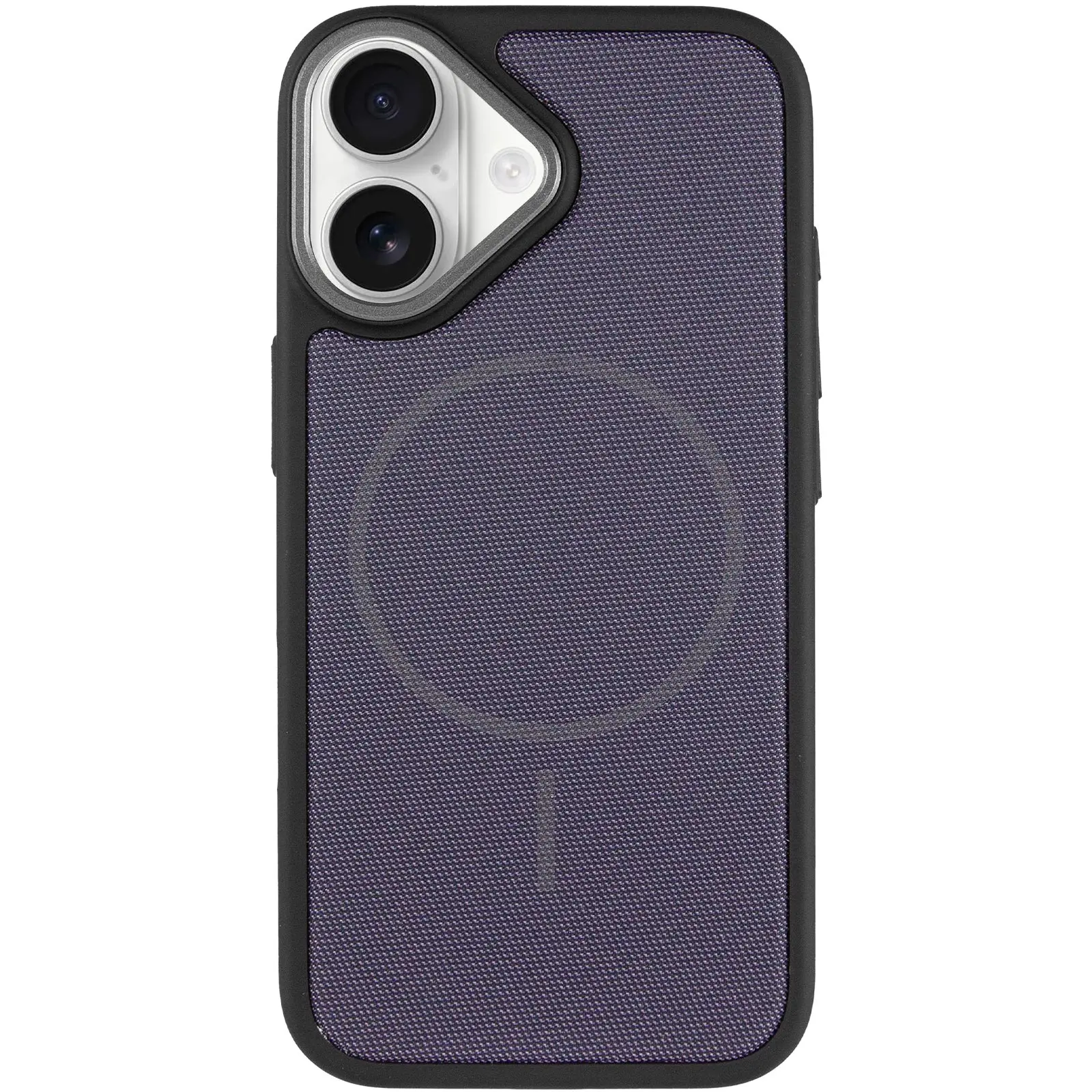 Чохол PC Textile Hybrid with Magnetic Fit для Apple iPhone 17 (6.3"), Black / Purple 1, Тканина, купити оптом з доставкою