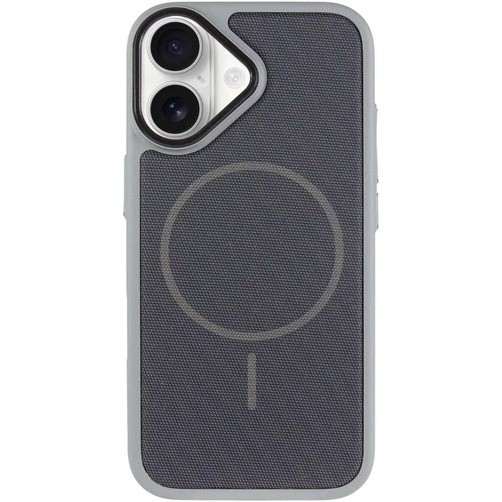 Чохол PC Textile Hybrid with Magnetic Fit для Apple iPhone 17 (6.3"), Grey / Black 1, Тканина, купити оптом з доставкою