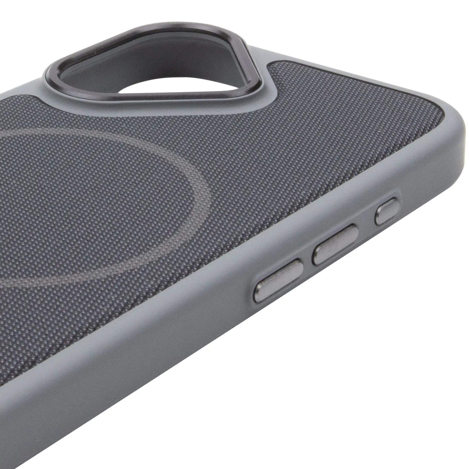 Чохол PC Textile Hybrid with Magnetic Fit для Apple iPhone 17 (6.3"), Grey / Black 3, Тканина, купити оптом з доставкою
