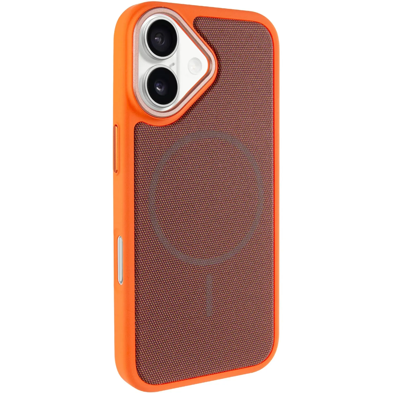 Чохол PC Textile Hybrid with Magnetic Fit для Apple iPhone 17 (6.3"), Orange / Brown, Тканина, купити оптом з доставкою