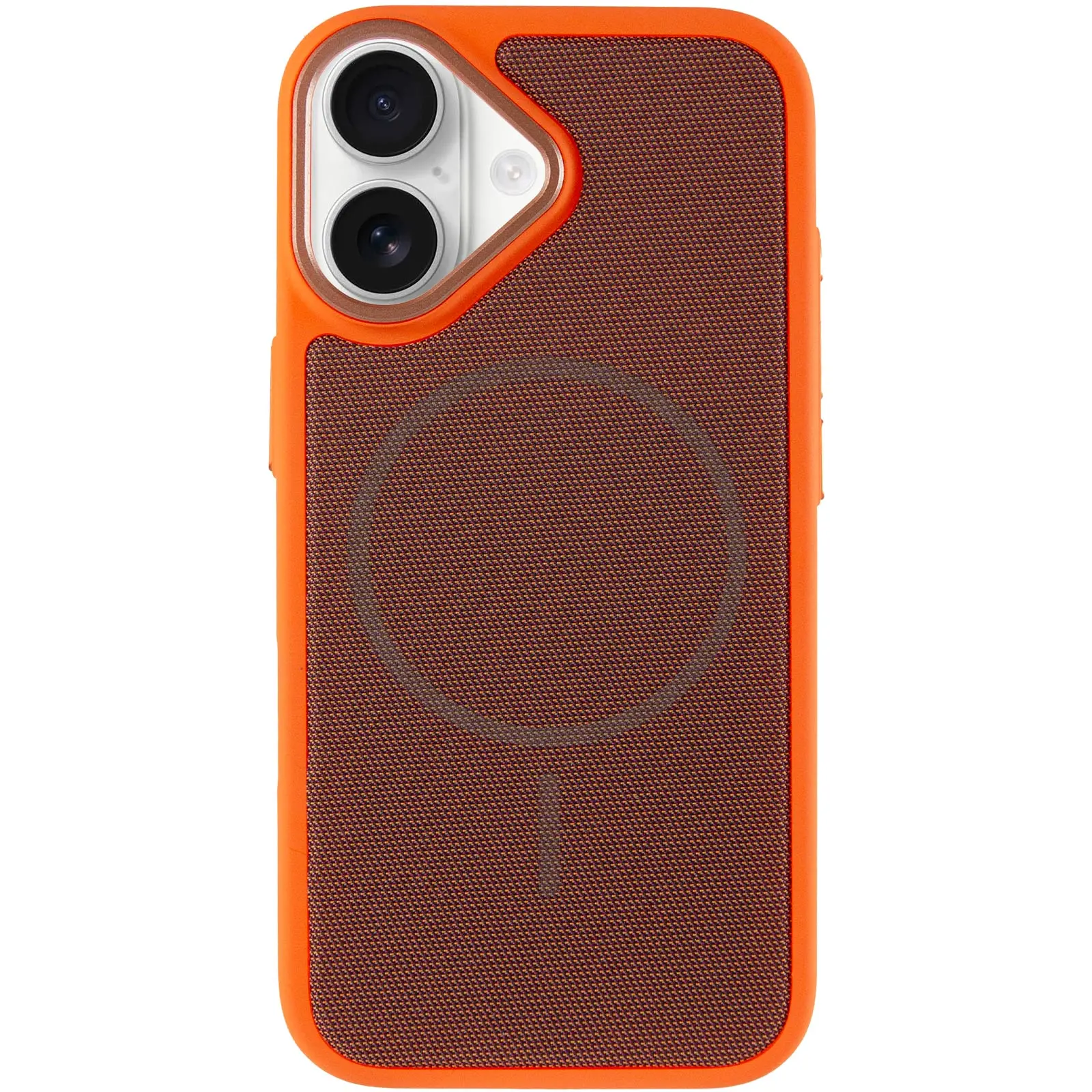 Чохол PC Textile Hybrid with Magnetic Fit для Apple iPhone 17 (6.3"), Orange / Brown 1, Тканина, купити оптом з доставкою
