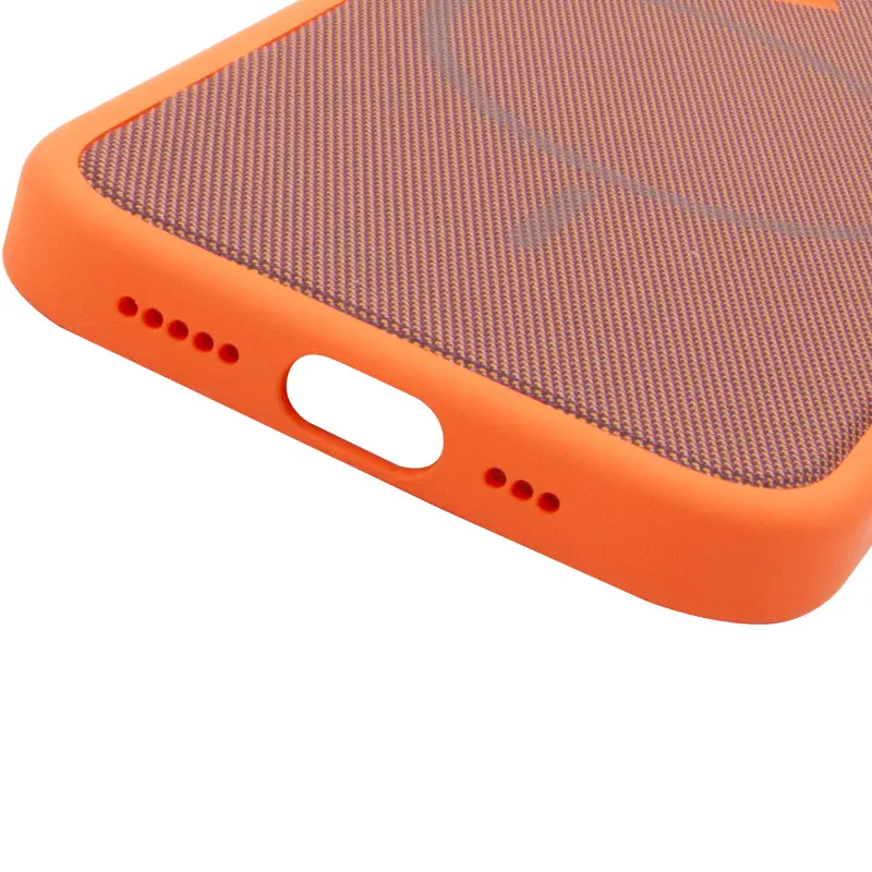 Чохол PC Textile Hybrid with Magnetic Fit для Apple iPhone 17 (6.3"), Orange / Brown 4, Тканина, купити оптом з доставкою