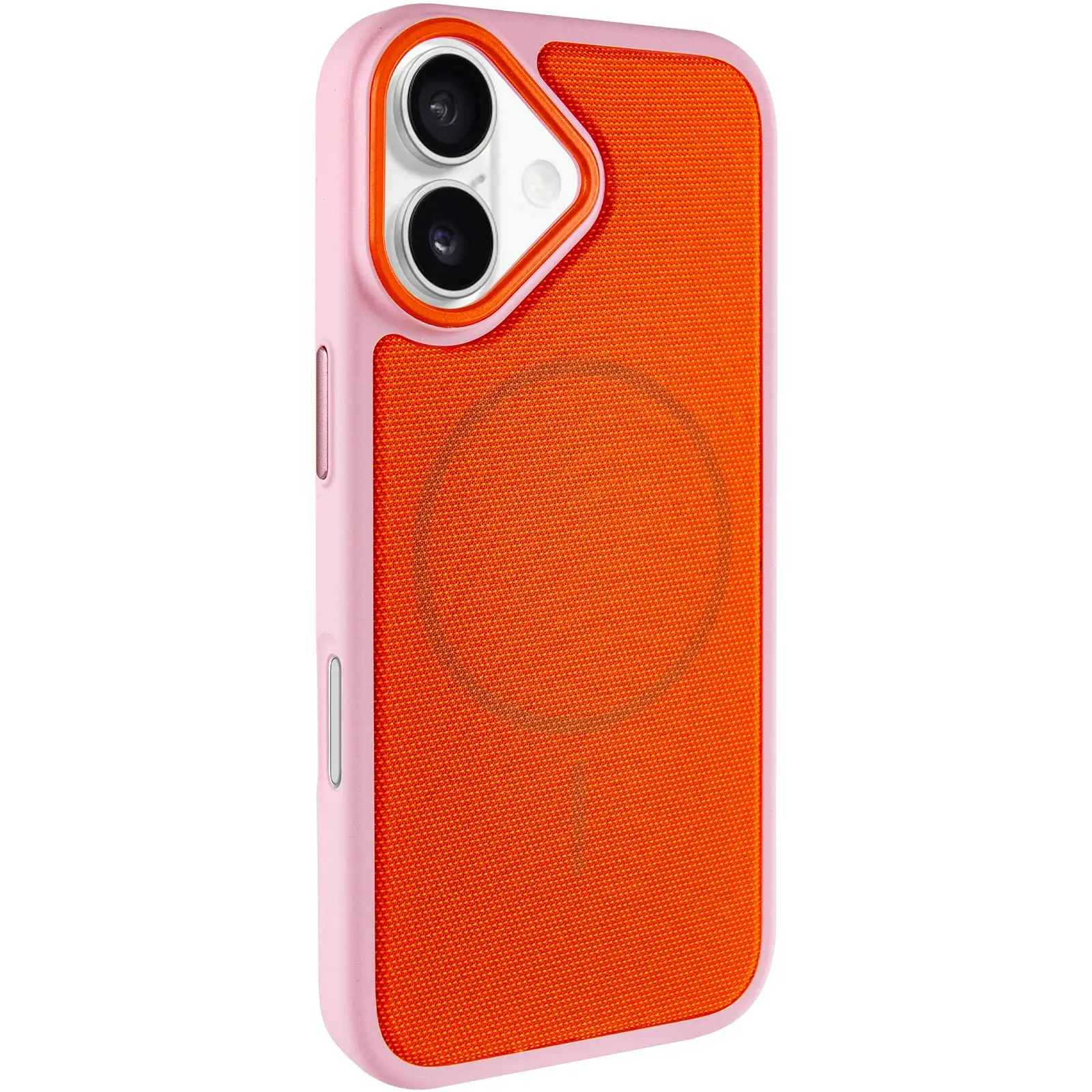 Чохол PC Textile Hybrid with Magnetic Fit для Apple iPhone 17 (6.3"), Pink / Orange, Тканина, купити оптом з доставкою
