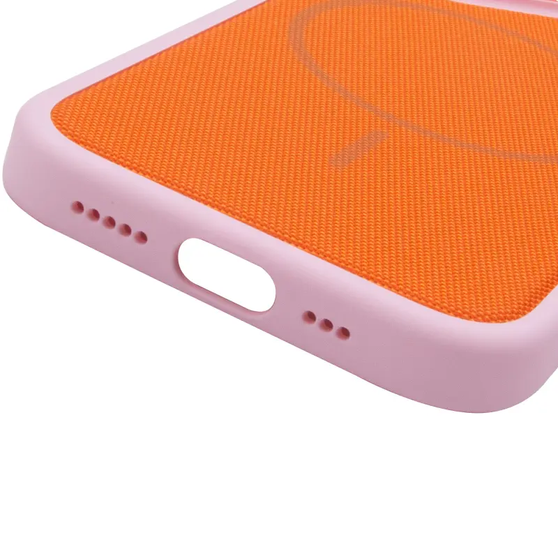 Чохол PC Textile Hybrid with Magnetic Fit для Apple iPhone 17 (6.3"), Pink / Orange 4, Тканина, купити оптом з доставкою