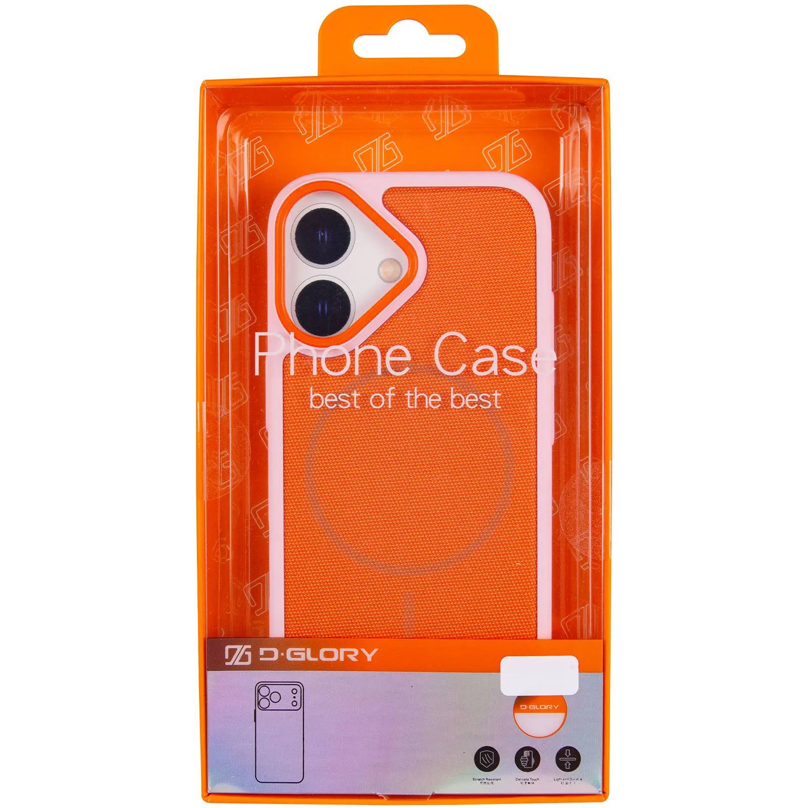 Чохол PC Textile Hybrid with Magnetic Fit для Apple iPhone 17 (6.3"), Pink / Orange 5, Тканина, купити оптом з доставкою