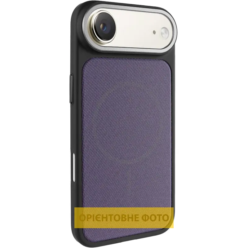 Чехол PC Textile Hybrid with Magnetic Fit для Apple iPhone 17 Air (6.5"), Black / Purple, Ткань, купить оптом с доставкой