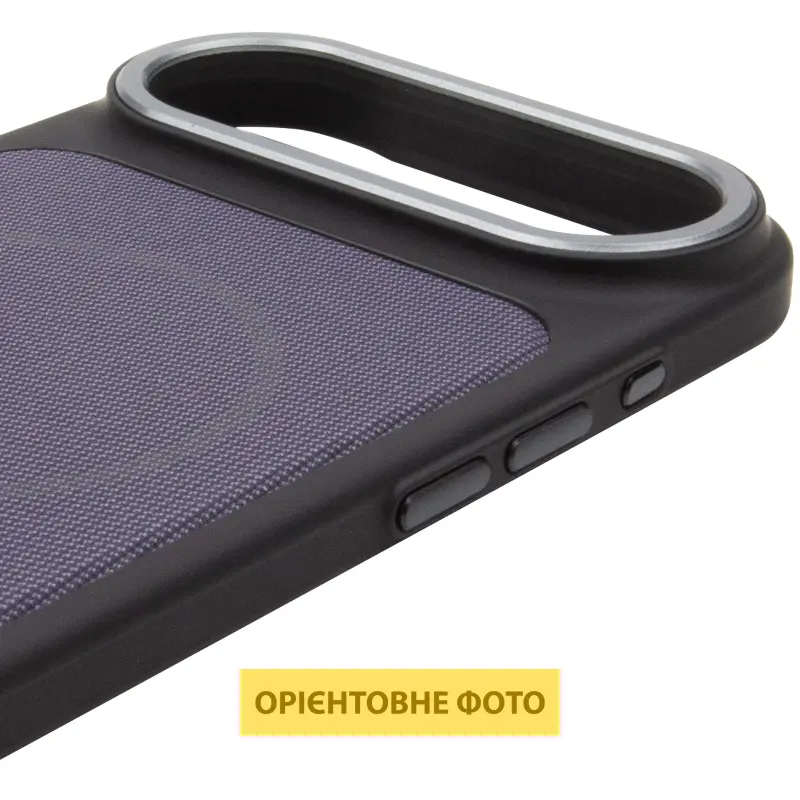 Чехол PC Textile Hybrid with Magnetic Fit для Apple iPhone 17 Air (6.5"), Black / Purple 3, Ткань, купить оптом с доставкой