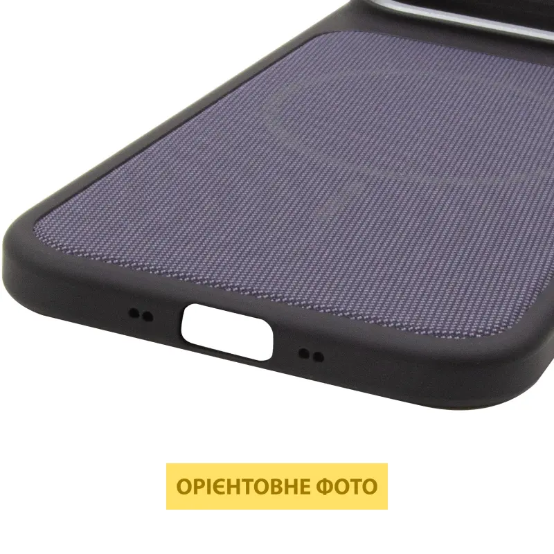 Чехол PC Textile Hybrid with Magnetic Fit для Apple iPhone 17 Air (6.5"), Black / Purple 4, Ткань, купить оптом с доставкой