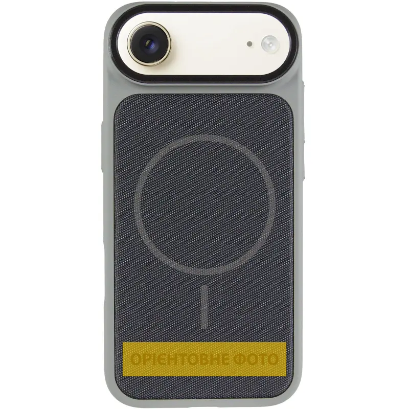 Чехол PC Textile Hybrid with Magnetic Fit для Apple iPhone 17 Air (6.5"), Grey / Black 1, Ткань, купить оптом с доставкой