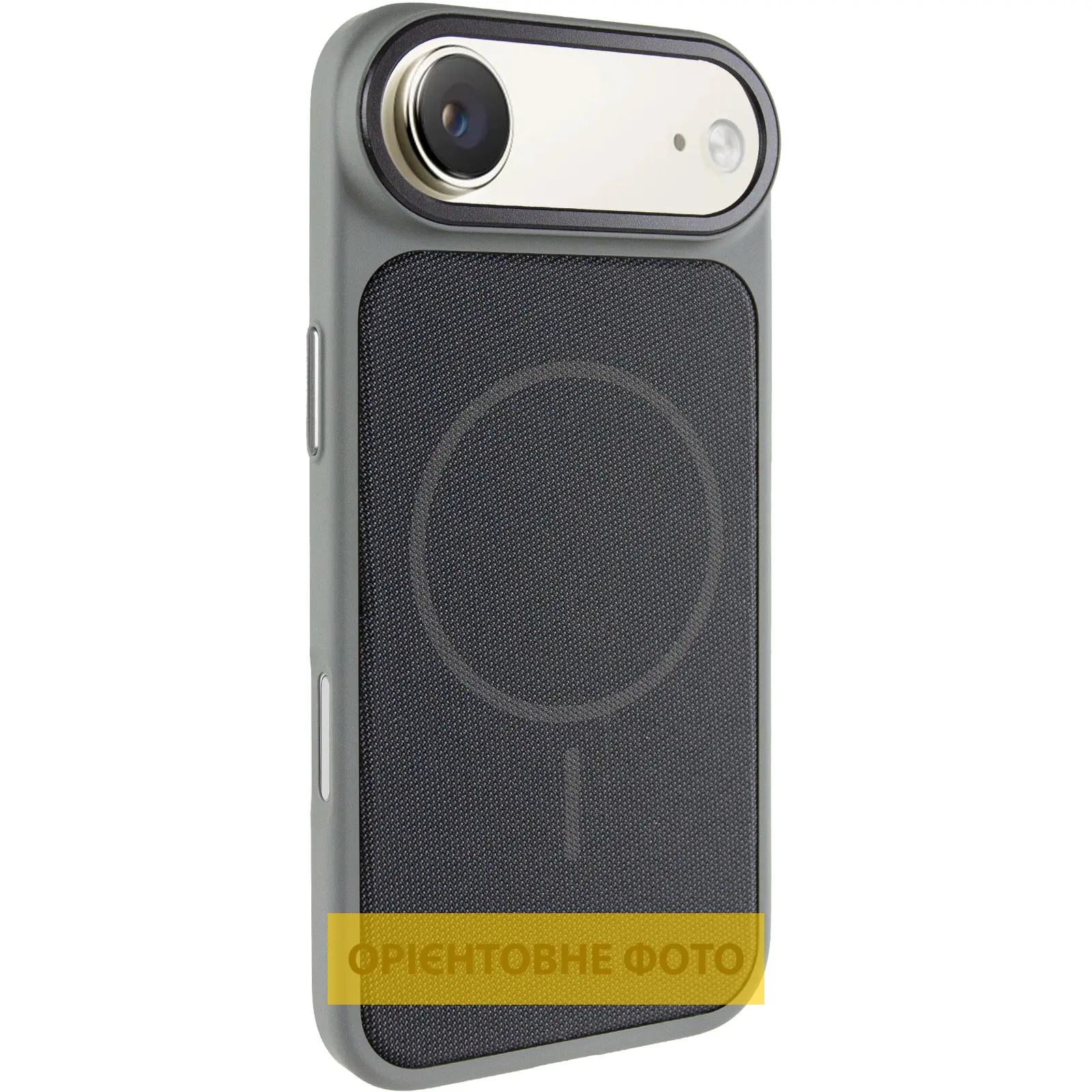 Чехол PC Textile Hybrid with Magnetic Fit для Apple iPhone 17 Air (6.5"), Grey / Black, Ткань, купить оптом с доставкой