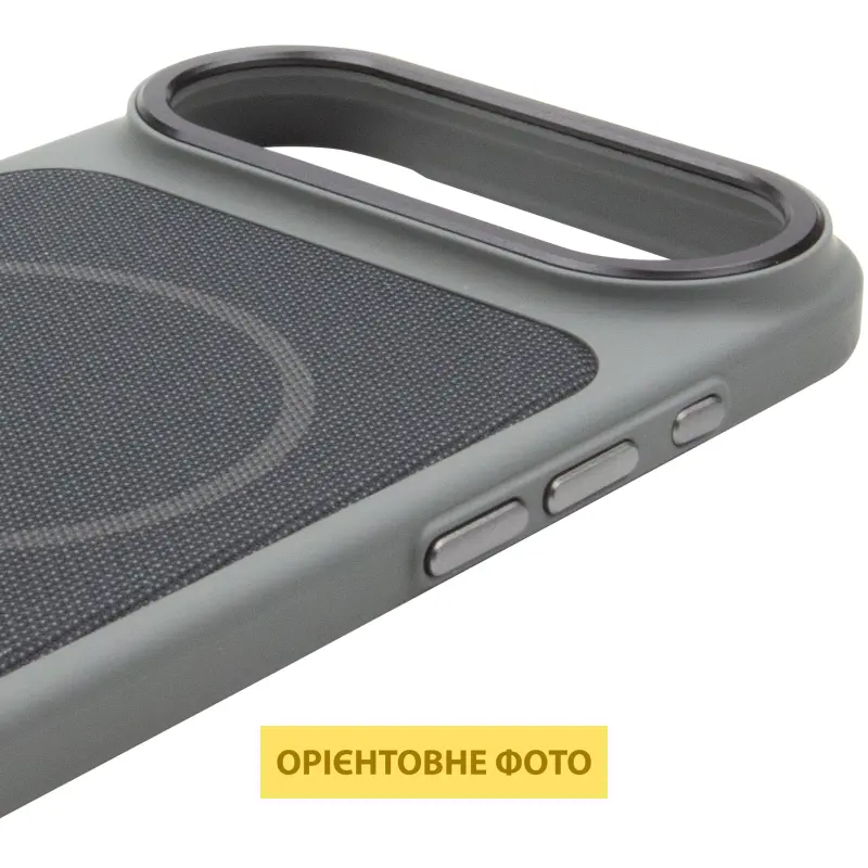 Чехол PC Textile Hybrid with Magnetic Fit для Apple iPhone 17 Air (6.5"), Grey / Black 3, Ткань, купить оптом с доставкой