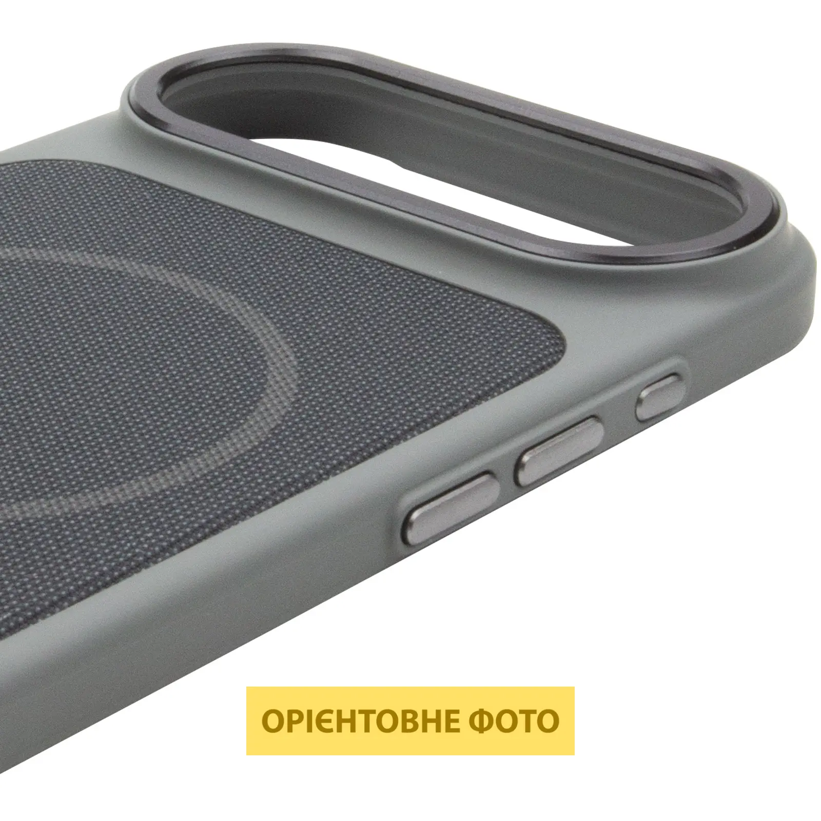 Чехол PC Textile Hybrid with Magnetic Fit для Apple iPhone 17 Air (6.5"), Grey / Black 3, Ткань, купить оптом с доставкой