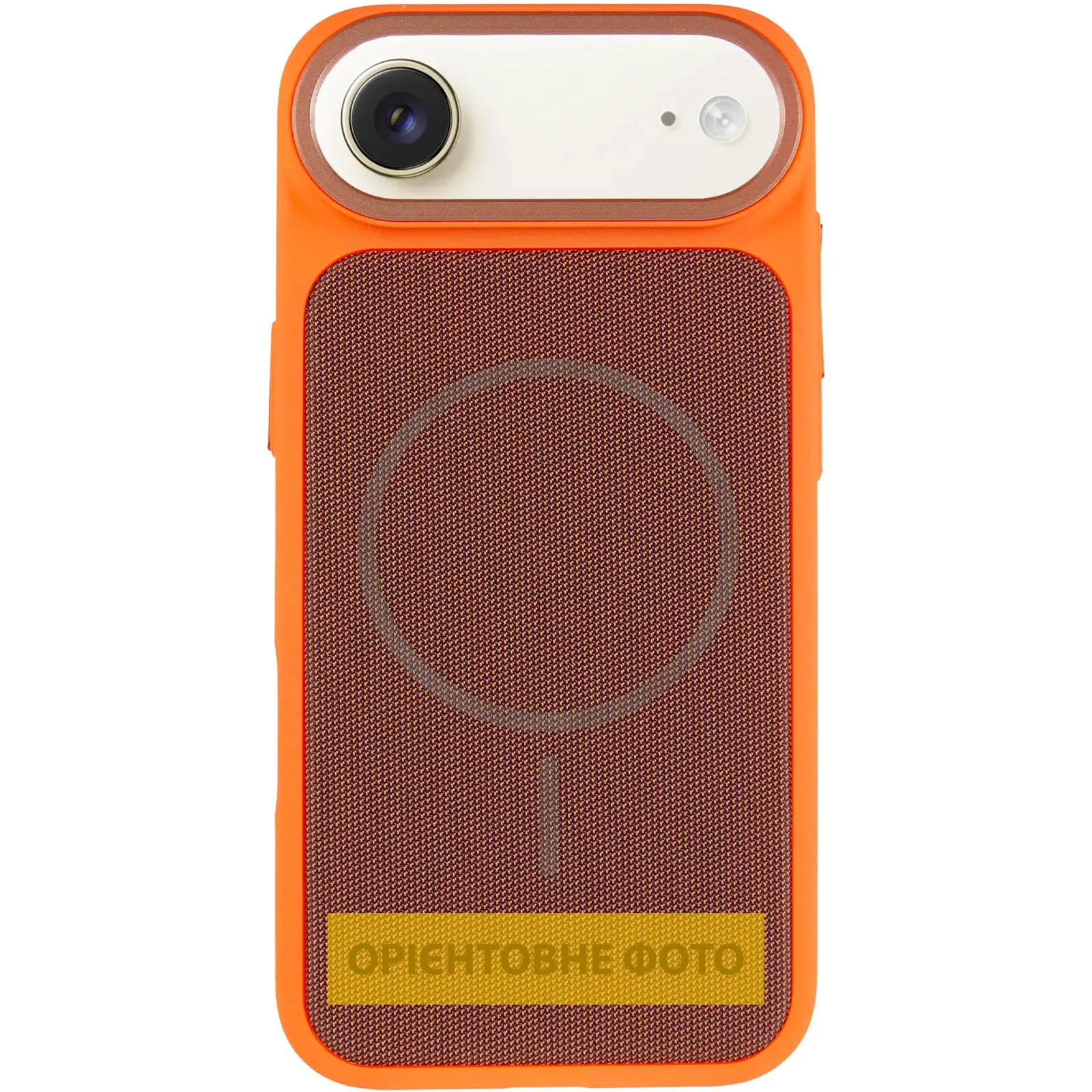 Чехол PC Textile Hybrid with Magnetic Fit для Apple iPhone 17 Air (6.5"), Orange / Brown 1, Ткань, купить оптом с доставкой
