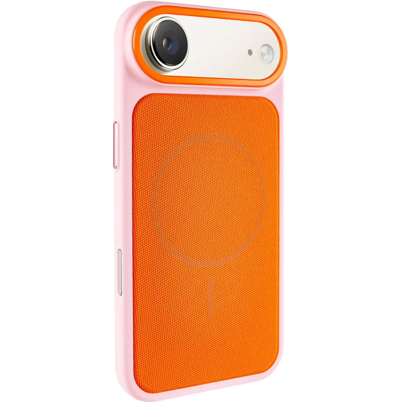 Чехол PC Textile Hybrid with Magnetic Fit для Apple iPhone 17 Air (6.5"), Pink / Orange, Ткань, купить оптом с доставкой