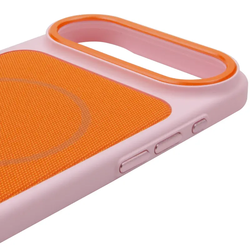 Чехол PC Textile Hybrid with Magnetic Fit для Apple iPhone 17 Air (6.5"), Pink / Orange 3, Ткань, купить оптом с доставкой