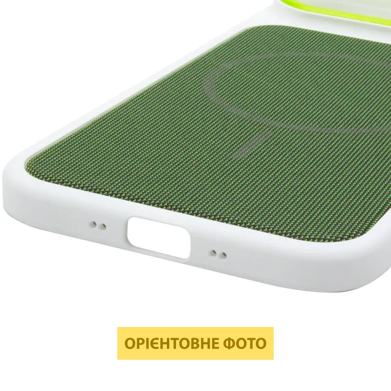 Чехол PC Textile Hybrid with Magnetic Fit для Apple iPhone 17 Air (6.5"), White / Green 4, Ткань, купить оптом с доставкой