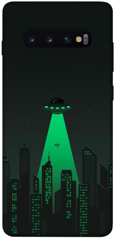 Чехол itsPrint Green ufo для Samsung Galaxy S10+, космос, купить оптом с доставкой
