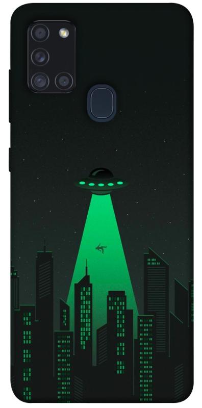Чехол itsPrint Green ufo для Samsung Galaxy A21s, космос, купить оптом с доставкой