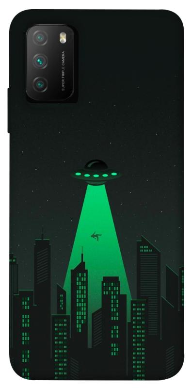 Чехол itsPrint Green ufo для Xiaomi Poco M3, космос, купить оптом с доставкой