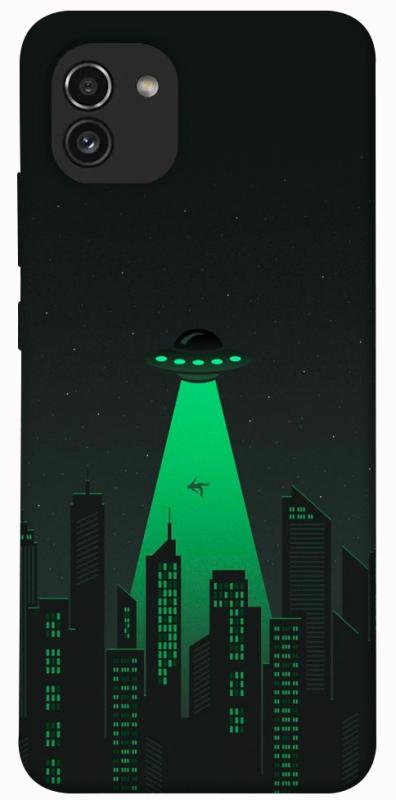 Чохол itsPrint Green ufo для Samsung Galaxy A03, космос, купити оптом з доставкою