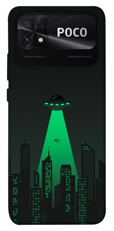 Чехол itsPrint Green ufo для Xiaomi Poco C40, космос, купить оптом с доставкой