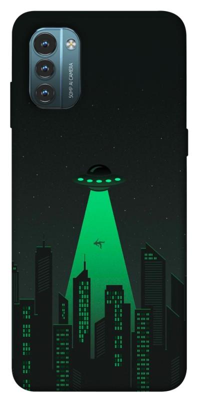 Чехол itsPrint Green ufo для Nokia G21, космос, купить оптом с доставкой