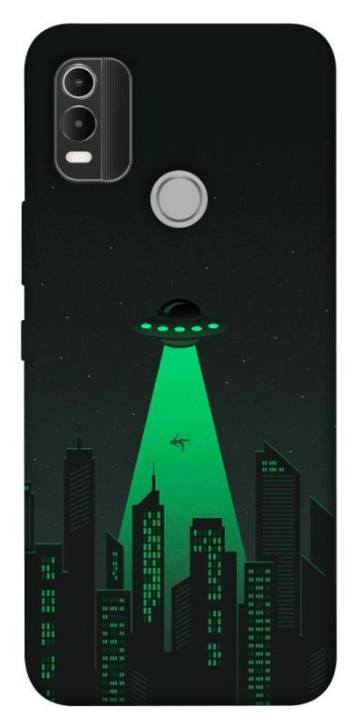 Чехол itsPrint Green ufo для Nokia C21 Plus, космос, купить оптом с доставкой