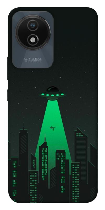 Чехол itsPrint Green ufo для Vivo Y02, космос, купить оптом с доставкой